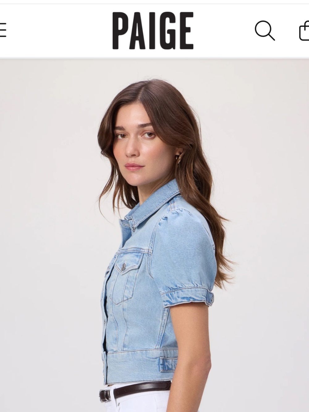 PAIGE Kendra Puff-Sleeve Denim Jacket